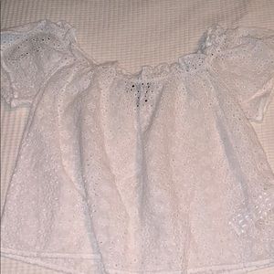 White forever 21 eyelet off the shoulder top